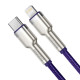 Кабель Baseus Cafule Metal Type-C – Lightning (1 м · 20W · 2.4A) (CATLJK-A05) (Purple)