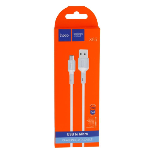Кабель Hoco X65 USB-A – Micro-USB (1 м · 12W · 2.4A) (White)