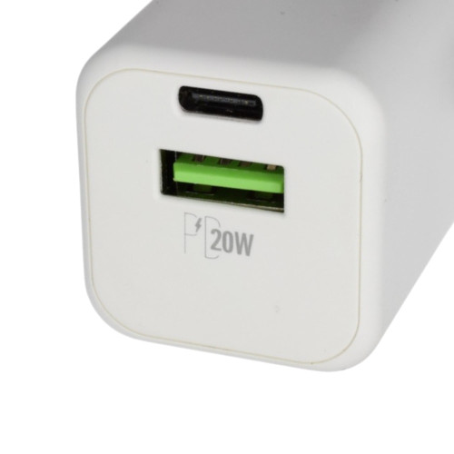Сетевое зарядное устройство LL-MT606 USB-C+USB-A (20W · 3A) (OEM) (White)