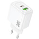 Сетевое зарядное устройство Hoco CS55A USB-A+USB-C (30W · 3A) (White)
