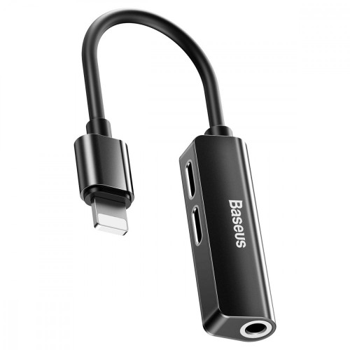 Переходник Baseus L52 Lightning – 2 × Lightning + 3.5 мм (Black)