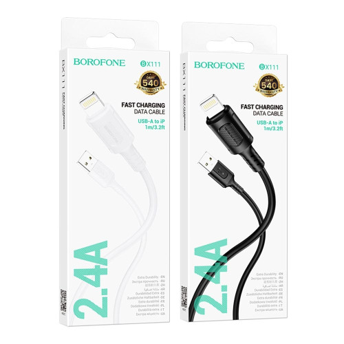 Кабель Borofone BX111 USB-A – Lightning (1 м · 12W · 2.4A) (White)