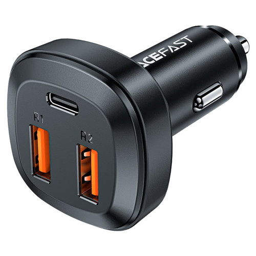 Автомобильное зарядное устройство Acefast B9 2xUSB-A+USB-C (66W) (Black)