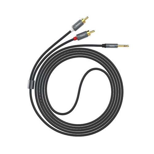 Аудиокабель AUX Hoco UPA10 2RCA – 3.5 мм (1.5 м) (Gray)