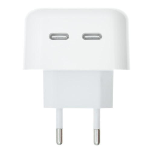 Сетевое зарядное устройство для iPhone 2xUSB-C (35W · 3A) (NO LOGO) (White)