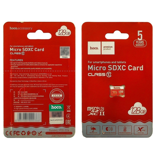 Карта пам'яті Hoco MicroSD 128Gb C10