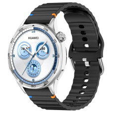 Ремінець універсальний 20 мм Silicone Wavy для Amazfit, Samsung, Huawei (Black)