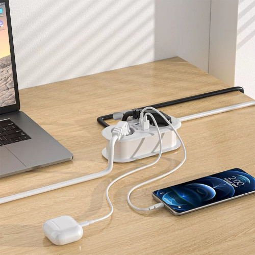 Сетевой фильтр Proove Supercoil на 2 розетки (20W · 2xUSB-A+USB-C · 1.5 м) (White)