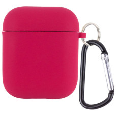Чохол для AirPods 1/2 Silicone Case with Fibra (Rose Red)
