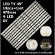 Пряма підсвітка для телевізора Akai 49″ E49DU1000 (10 планок по 470 мм, 4 LED, лінза 15,5 мм, 6 В)