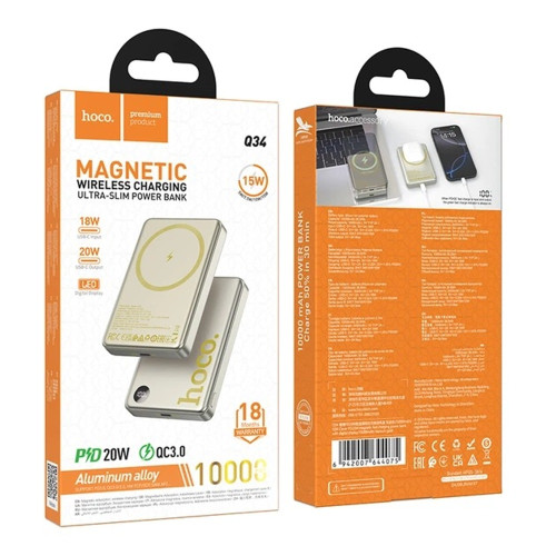 Повербанк Hoco Q34 Magnetic 20W (10000 mAh) (Titanium)