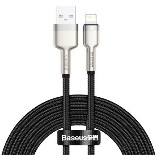 Кабель Baseus Cafule Metal USB-A – Lightning (2 м · 20W · 2.4A) (CALJK-B02) (White)
