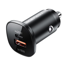 Автомобильное зарядное устройство Acefast B1 Mini USB-A+USB-C (38W · 3A) (Black)