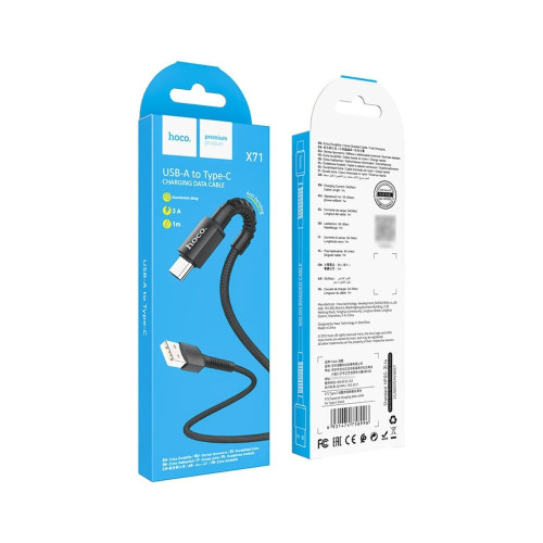 Кабель Hoco X71 USB-A – Type-C (1 м · 15W · 3A) (Black)