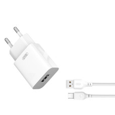 Сетевое зарядное устройство XO L99 USB-A (12W · 2.4A) с кабелем USB-A – Micro-USB (White)
