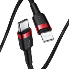 Кабель Baseus Cafule Type-C – Lightning (1 м · 18W · 2.4A) (CATLKLF-91) (Black/Red)