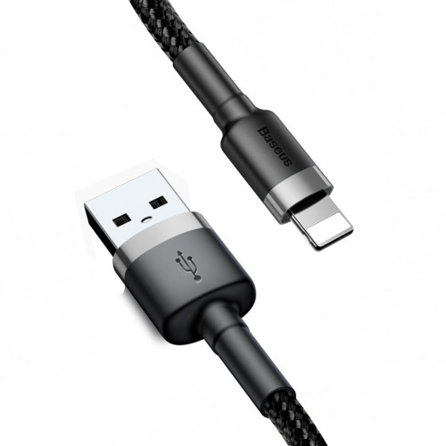 Кабель Baseus Cafule USB-A – Lightning (3 м · 18W · 2.1A) (CALKLF-RG1) (Black/Gray)