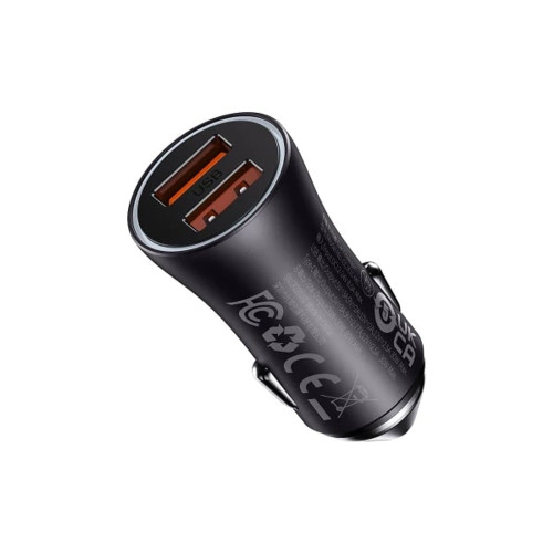 Автомобильное зарядное устройство Baseus Golden Contactor Max 2xUSB-A (60W · 3A) (Dark Gray)