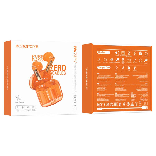Наушники Bluetooth Borofone BW23 TWS (Orange)