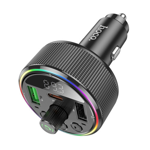 FM-модулятор Hoco E82 2xUSB-A+USB-C (30W · 3A) (Black)