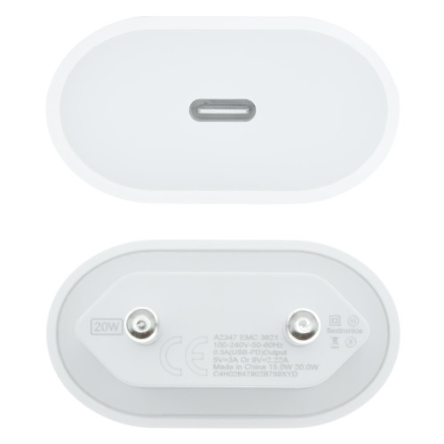 Сетевое зарядное устройство для iPhone USB-C (20W · 3A) (NO LOGO) (White)
