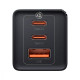 Сетевое зарядное устройство Baseus GaN5 Pro USB-A+2xUSB-C (65W · 3A) с кабелем Type-C – Type-C 100W 5A (CCGP120201) (Black)