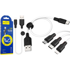 Кабель Hoco X21 Plus Silicone USB-A – Lightning (0.25 м · 12W · 2.4A) (Black/White)