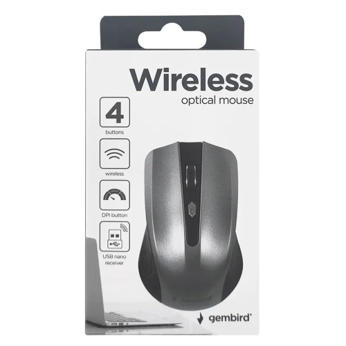 Мишка бездротова Gembird MUSW-4B-04-BG (Black/Gray)
