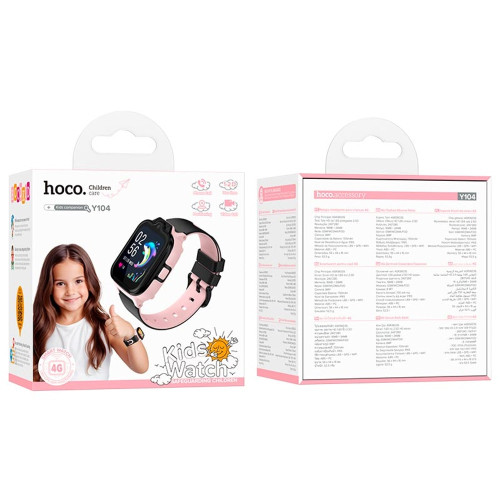 Смарт часы детские Hoco Y104 4G pink