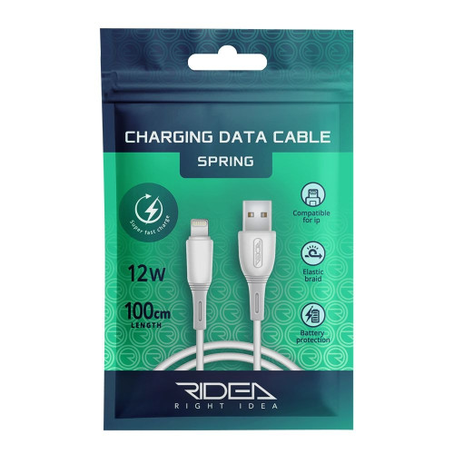 Кабель Ridea RC-M133 Spring USB-A – Lightning (1 м · 12W · 2.4A) (White)