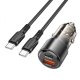 Автомобільний зарядний пристрій Borofone BZ20A Smart USB-A+USB-C (83W · 3A) з кабелем Type-C – Type-C (Black)