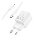 Мережевий зарядний пристрій Hoco C147A USB-A+USB-C (20W · 3A) з кабелем Type-C – Lightning (White)