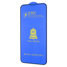 Защитное стекло 4S ESD Antistatic для Apple iPhone Xs (Full Glue) (Black)