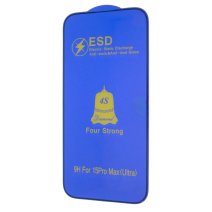 Защитное стекло 4S ESD Antistatic для Apple iPhone 15 Pro Max (Full Glue) (Black)