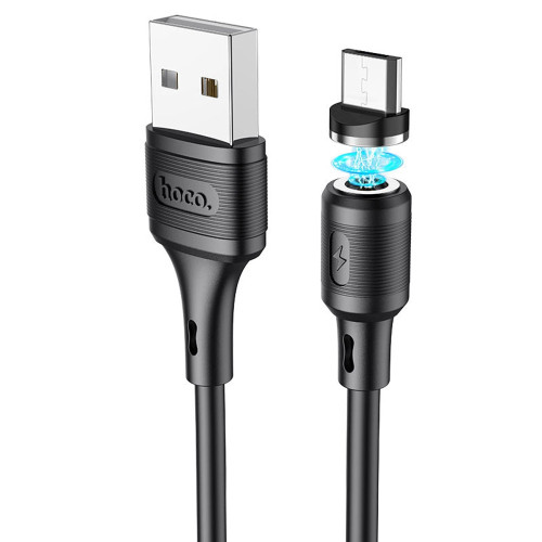 Кабель Hoco X52 Sereno Magnetic USB-A – Micro-USB (1 м · 12W · 2.4A) (Black)