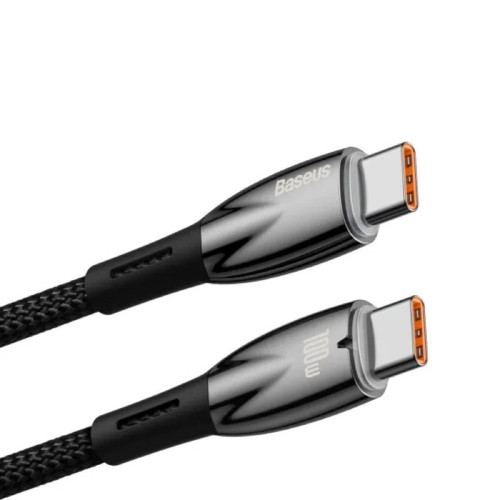Кабель Baseus Glimmer Series Fast Charging Type-C – Type-C (1 м · 100W · 5A) (CADH000701) (Black)