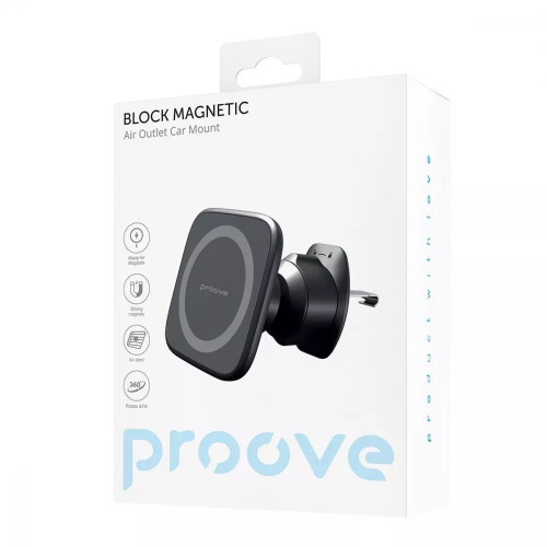 Автодержатель Proove Block Magnetic Air Outlet Car Mount Magnetic Ring (Black)