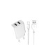 Сетевое зарядное устройство XO L109 2xUSB-A (12W · 2.4A) с кабелем USB-A – Micro-USB (White)
