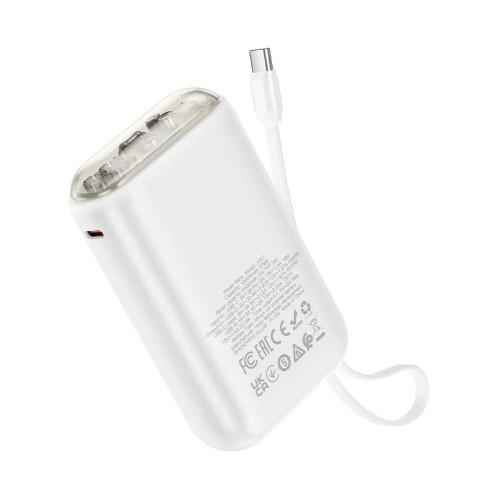 Повербанк Hoco J157 PD20W+22.5W с кабелем Type-C (10000 mAh) (White)