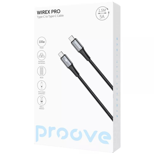 Кабель Proove WireX Type-C – Type-C (1.5 м · 100W · 5A) (Black)