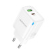 Сетевое зарядное устройство Borofone BA83A USB-A+USB-C (20W · 3A) (White)