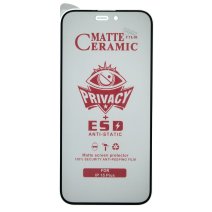 Защитная пленка Ceramic Privacy Matte для Apple iPhone 15 Plus (Full Glue) (Black)