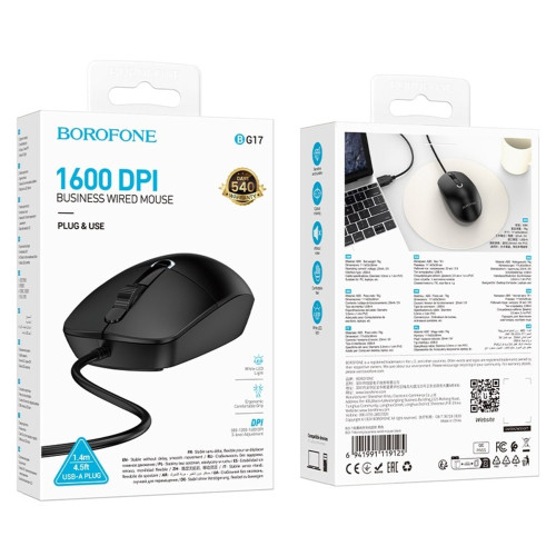 Мишка дротова Borofone BG17 (Black)