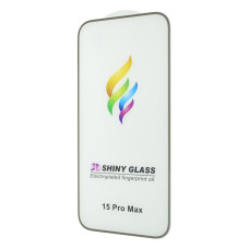 Захисне скло Color Frame для Apple iPhone 15 Pro Max (Full Glue) (Silver)
