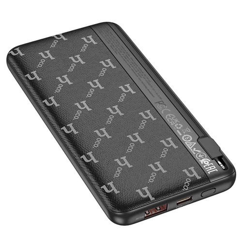 Повербанк Hoco Q29 Nobility 22.5W+PD20W с кабелем Lightning (10000 mAh) (Black)