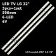 Прямая подсветка для телевизора LG 32″ DRT3.0 32A/B (A+B, 3 планки по 590 мм, 6 LED, линза 17 мм, 6 В)