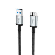 Мультимедійний кабель Hoco US10 USB-A – Micro-USB 3.0 5Gbit/s (0.5 м) (Black)