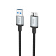 Мультимедійний кабель Hoco US10 USB-A – Micro-USB 3.0 5Gbit/s (0.5 м) (Black)