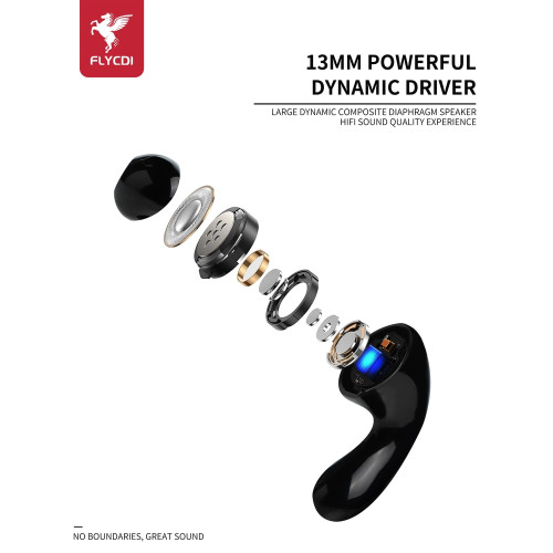 Наушники Bluetooth FLYCDI TWS-001 (Black)