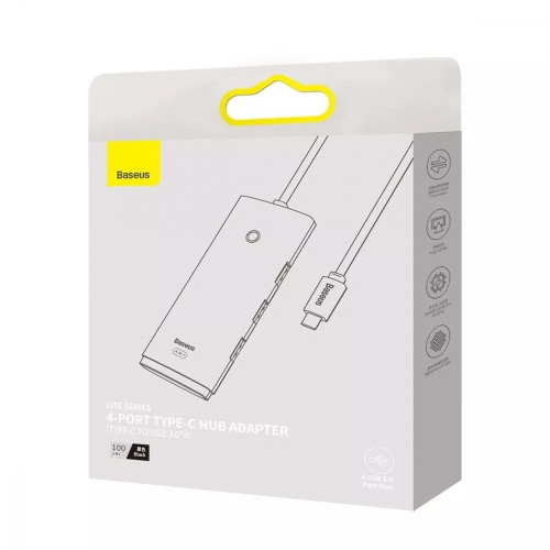USB-хаб Baseus Lite Series 4в1 Type-C (4xUSB 3.0 · 1 м) (Black)